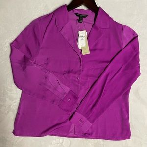 Purple Silk Button Up